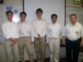 The AREC team, from left: Dean LaBarba, KI6CUX; Saheem Abushousheh, KI6HCM; David Strachan-Olsen, KI6UXJ; Ahir Redding (ready to take test), and ARES® District Director Joe Provenza, W6UPN. [Devon Day, KF6KEE, photo]
 